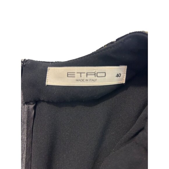 Etro Womens Black Dress With Embroidered Trim Size 40 US 4 Small - Picture 5 of 5